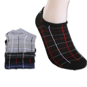 Cheap Wholesale gentle crew checked design summer leisure breathable no show socks for men for sale