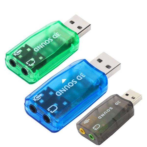 Quality Plug and Play 5.1 External 3D Mic Stereo Studio Audio USB Interface Sound Card Adapter with 3.5mm Headphone wholesale