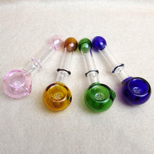 Heady Glass Water Bubbler Pipe 4.3" Inch Herbal Hand Pipe With Filters Screem