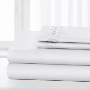 Solid Soft Brushed Microfiber Luxury Embroidery Sheet Set 3/4pcs Customized
