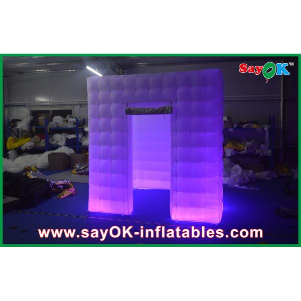 Inflatable Photo Booth Enclosure LED Lighting Air Inflatable , Large Inflatables Event Red / Green