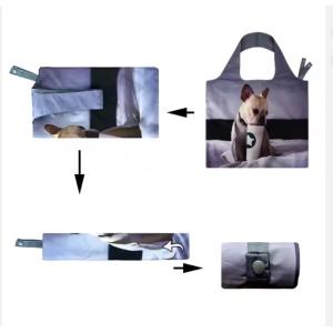 Wholesale RPET recycled polyester durable large shopping reusable grocery tote