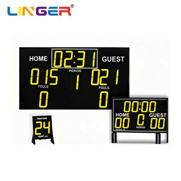 Quality Yellow Basketball LED Scoreboard with Mini Repeater and Shot Clock wholesale