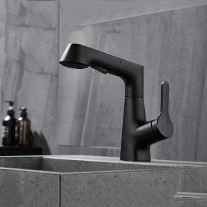 Brass Modern Pull Out Single Handle Basin Mixer tap 360 Degree Swivel