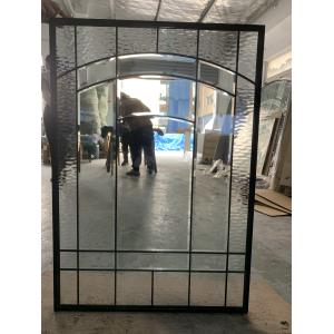 Customized all clear beveled Entry Door Decorative Leaded Glass With Patina