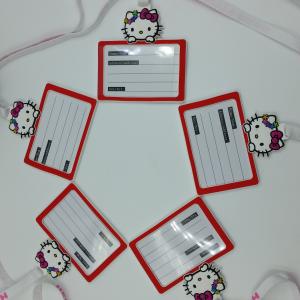 Cute Hello Kitty Design Business Card Pouch ID Card Holder With Printing String