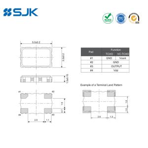 SMD 5032 TCXO With Clipped Sinewave Output 10~52MHz 1.8-3.3V