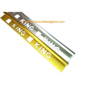 China Quadrant Wall Tile Metal Trim Aluminium Edging Strip With King Punching Holes on sale