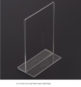 Cheap Clear Acrylic Sign Holder Single Leaflet Display / A4 A5 Acrylic Counter/ Table top for sale