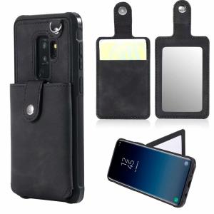 Samsung Galaxy S9 Leather Hidden Mirror Case with Card Slots Stay Back Cover