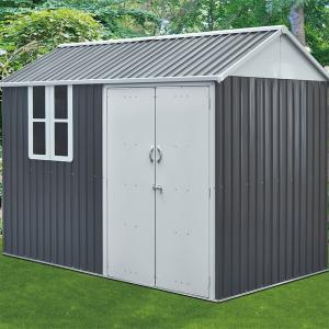 China 8ft By 6ft /  8ft By 8ft Metal Shed Apex Roof Anthracite Garden Shed on sale