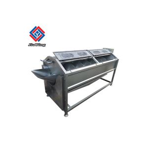 China 1000kg/h Vegetable Processing Spiral Potato Brush Washer Taro Carrot Cleaning Machine on sale