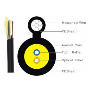 Black Color FTTH Indoor Drop Cable 1/2/4 Core Figure 8 G652D G657A OM1 OM2 OM3