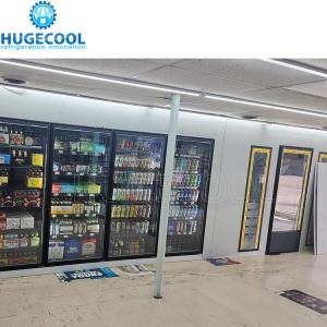 Optimal Cooling L Shape Cooler Room With Low E Glass Door And T8 LED Light CE