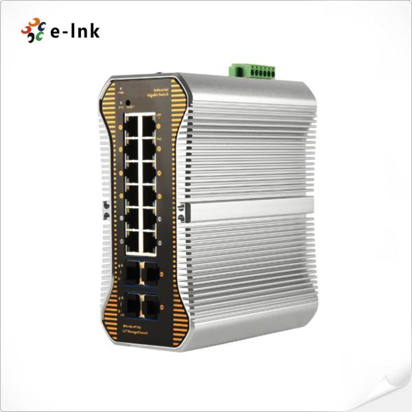 L2+ Industrial 12-Port 10/100/1000T (8-port 802.3at PoE) + 4-Port 10G SFP+