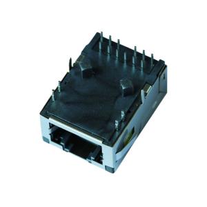 Low Profile 1x1 Port Rj45 PCB 10/100 Base-T Tab-up With LEDs LPJK8001AGNL
