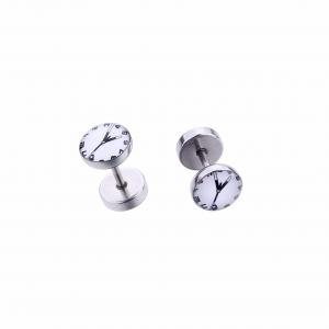 China Wholesale Stainless Steel Clock Logo Fake Ear Piercing,Cheater Ear Piercing,Cheater Plugs on sale
