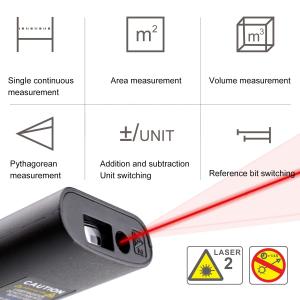 40m Mini Handheld USB Rechargeable Laser Distance Meter High Precision Infrared