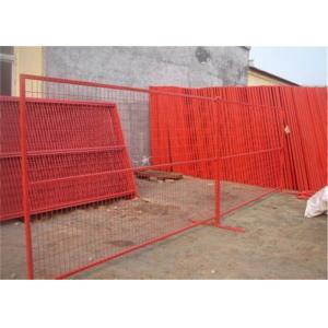 Red Temporary Mesh Fencing With Plastic Feet And Iron Feet For Construction Site