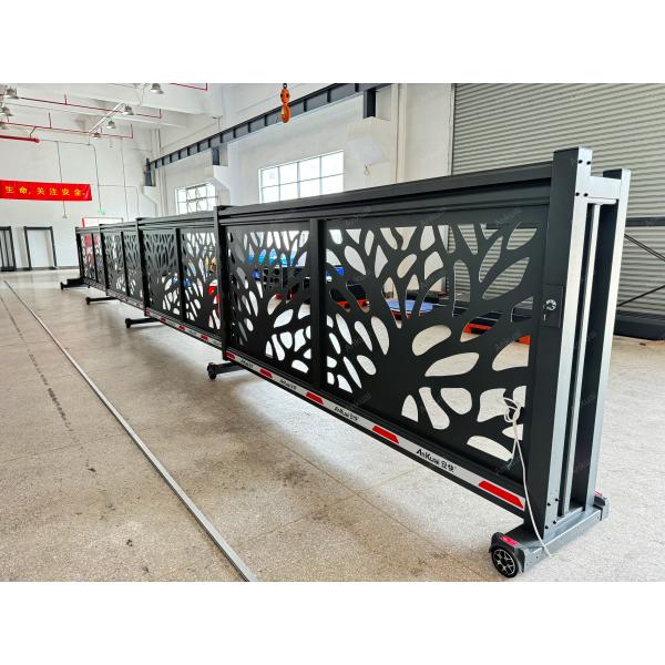 Automatic Industrial Telescopic Sliding Gate With DC24V Brushless Motor Max 25 Meters Aluminum Alloy