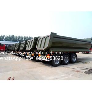 3 Axle Hydraulic Dump Tipper Semi Trailer U Type Time Saving Convenient Army