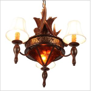 Moose antler chandelier Lighting Fixtures With lampshade (WH-AC-29)