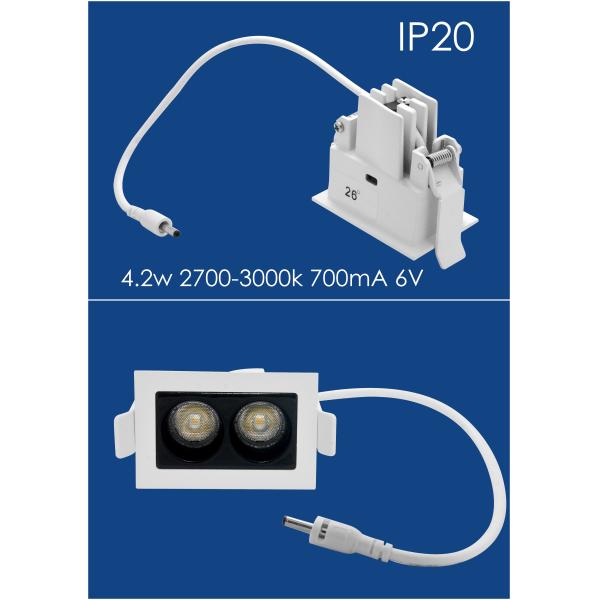 Low Power 4.2w 2700K Warm White IP20 Fixed Dimmable LED Downlights Size 92*17*58 mm / R3B0674
