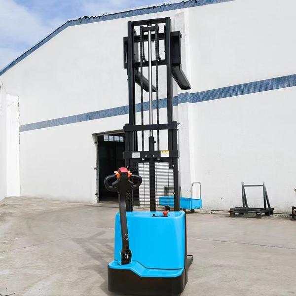 Industrial Power Electric Stacker Forklift 2000lbs Capacity Automatic pallet