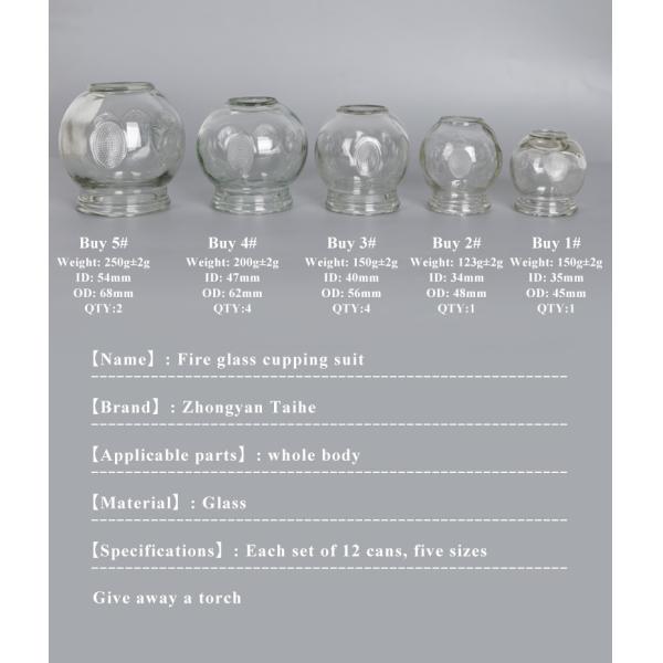 5pcs Glass Fire Cupping Set Hijama Vacuum Suction Massage With Box
