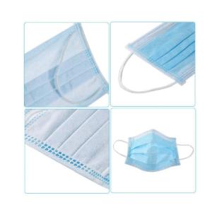 Anti Dust Blue Disposable Protective Mask Elastic Ear Loops With No Pressure