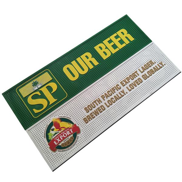 Quality Professional Eco-friendly Bar Mat Spill Mat Rail Drip Mat With UV Printing Logo wholesale