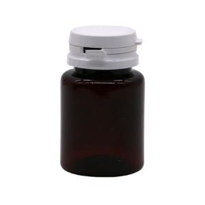 Custom Color 50ml Amber PET Pill Capsule Fish Oil Bottle with Tear-off Cap/ Screw Cap