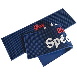 Custom Logo Anti-Slip Soft Touch PVC Rubber Custom Bar Mat, Bar Runner For Brand