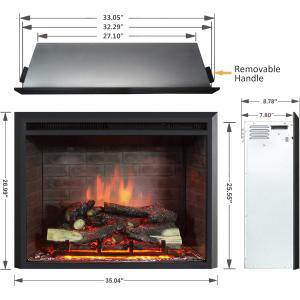 Experience the Warmth and Ambiance of AJUNION Modern 33inch Electric Fireplace