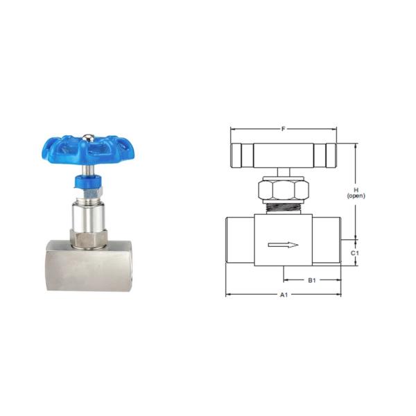 CF8M High Temperature Needle Valve Ball 6000PSI Acidic Liquid