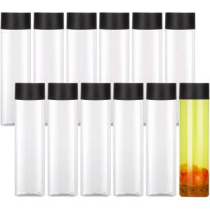 Plastic Milk Tea Bottles with Square Round Shape and Multi-functional Handle