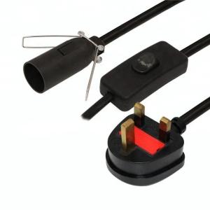 UK 3 Pin Salt Lamp Power Cord with E14 E27 Holder and Switch