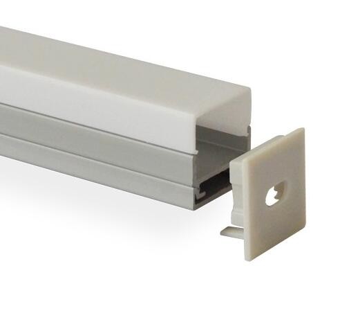 Quality U shape LED extrusion profiles milky diffuser for led strips aluminum LED profiles for stors shops cabinet wholesale