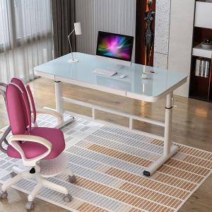 Multifunctional House Study Table White Wooden Manual Table with Adjustable