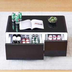 Wireless Charging Modern Coffee Table with Mini Fridge Living Furniture