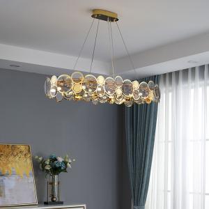 Modern chandelier lighting smoke gray glass round hanging lamp house lights(WH