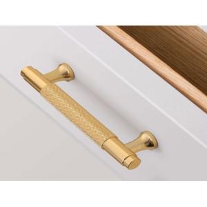 China Sweden Stylish  kitchen cabin pulls and handles Knurled Handle Brushed Brass  Aluminum Door pulls on sale