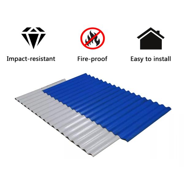 PVC Corrugated Roof Tiles 2.0mm-3.0mm Thickness Custom Length