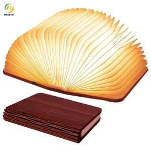 Novelty Product Led USB Rechargeable Lamp Various Shapes Wood Book Lamp