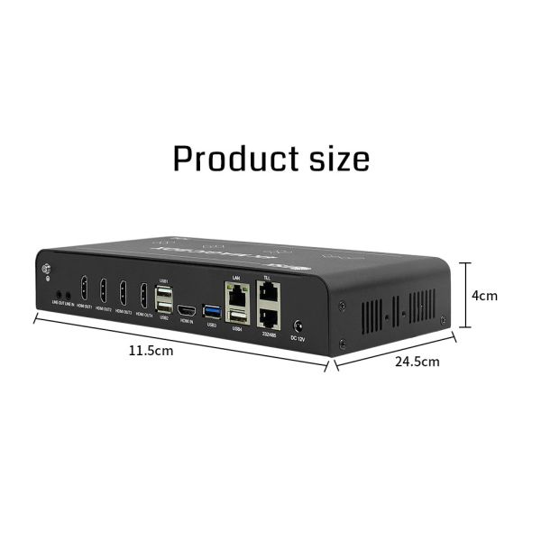 4K60 Video Wall Controller with 10-Layer Overlay and 4-Screen Splicing Magic Control Device