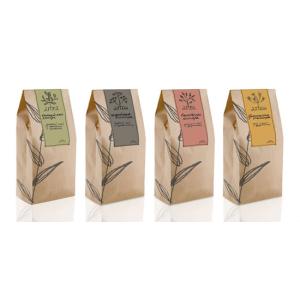 Recycled Printing Zipper Tea Bags Packaging Square Bottom Brown