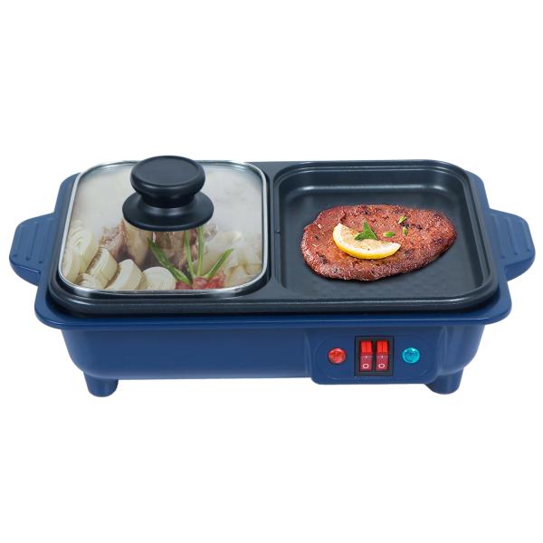 Quality 2 In 1 Personal BBQ Grill & Hot Pot Multi Funtion Cooker Auto Thermostat Control wholesale