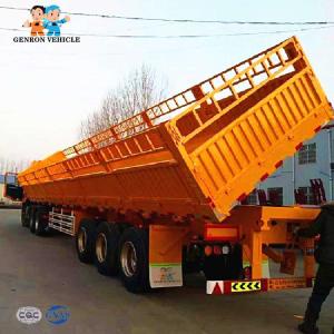 China Genron Brand 3 Axles Side Tipper Truck Semi - Trailer Export To Zambia, Ghana, Kazakhstan ,etc on sale