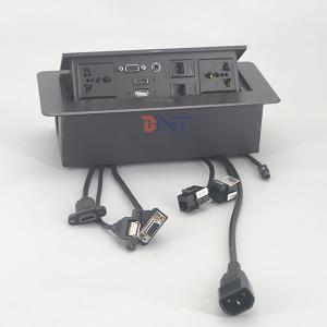Power Supply Office Desk Power Sockets Square Corner With Audio Video Connector