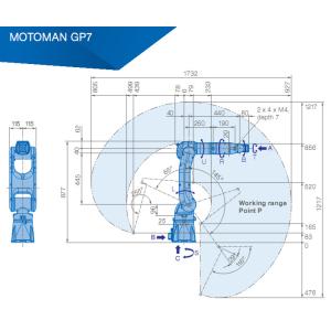 YASKAWA GP7 Pick And Place Robotic Arm 7kg Payload 927mm Arm Robots